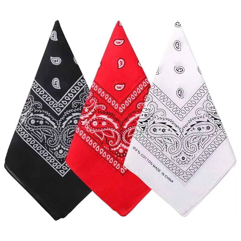 وشاح رجالي ونسائي كبير بنقشة ك - مراجعة Bandana Blank White وسعره